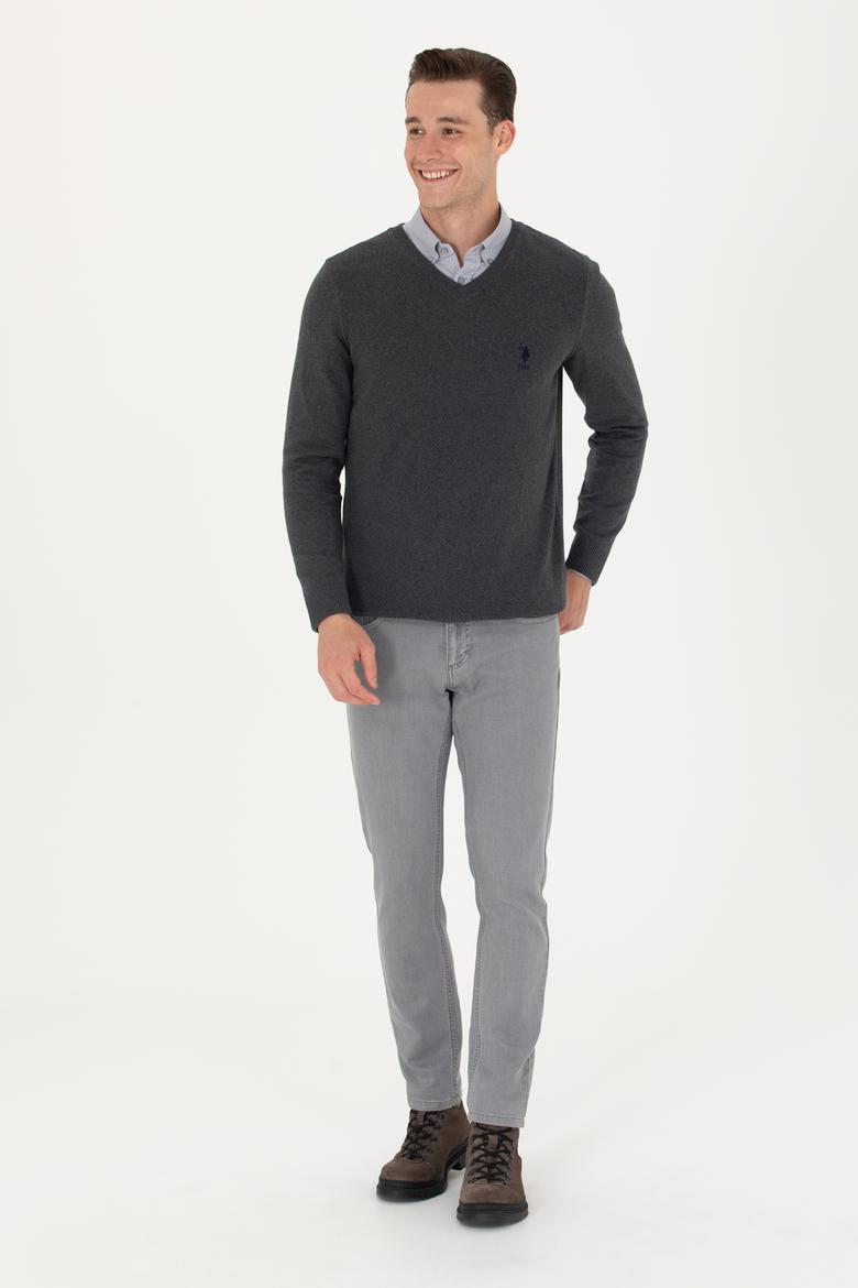 Erkek Antrasit Melanj Basic Kazak - 50269004018