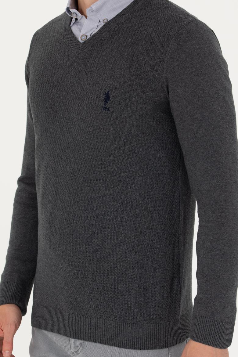 Erkek Antrasit Melanj Basic Kazak - 50269004018