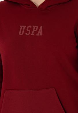 Kadın Bordo Kapüşonlu Basic Sweatshirt - 50271557013