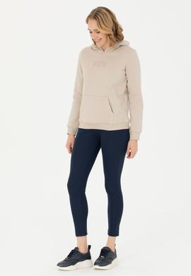 Kadın Bej Kapüşonlu Basic Sweatshirt - 50271557140