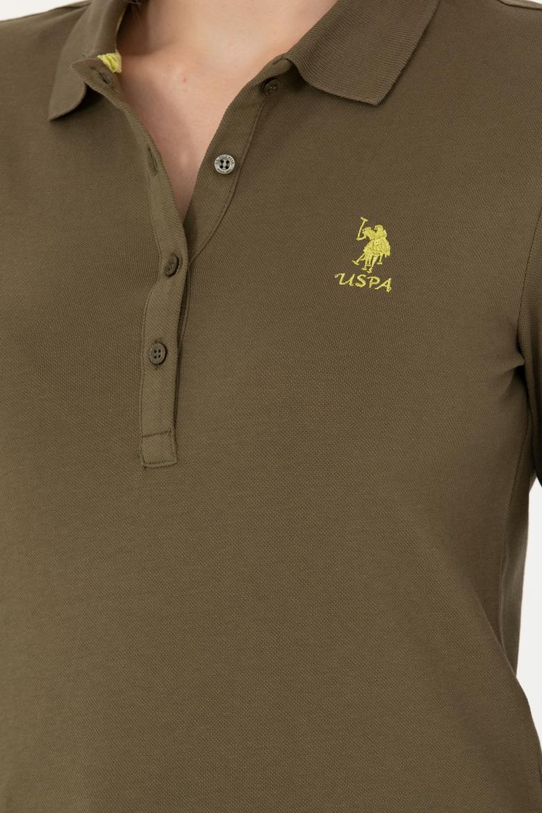 Kadın Haki Polo Yaka Basic Sweatshirt - 50276999014