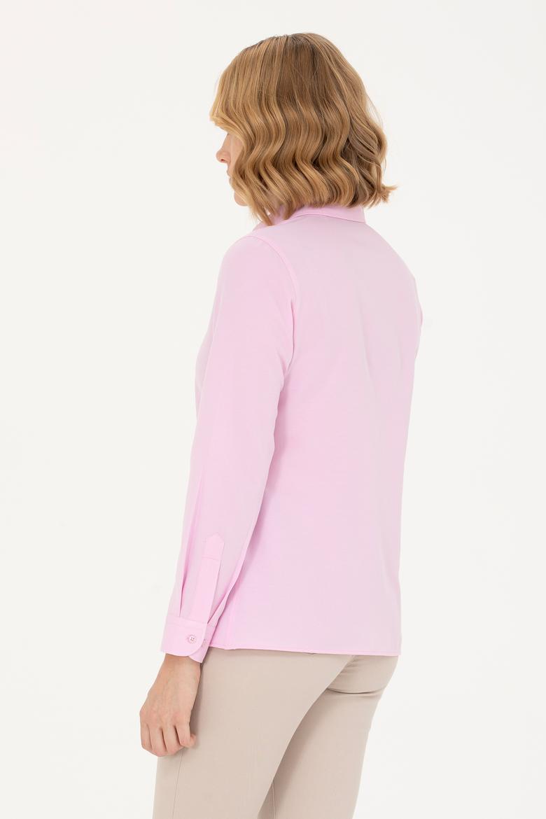 Kadın Manolya Uzun Kollu Basic Gömlek - 50262887155