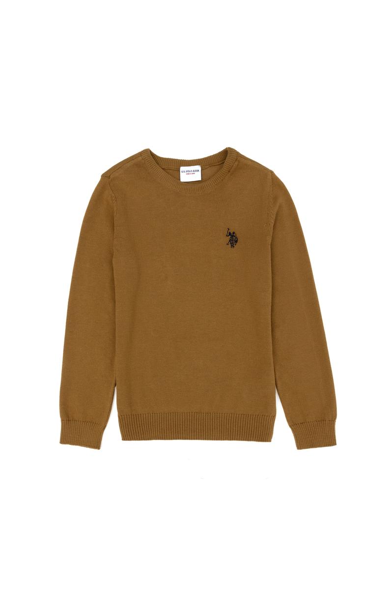 Erkek Çocuk Açık Haki Basic Kazak