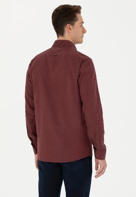 Erkek Bordo Uzun Kollu Basic Gömlek - 50271275059