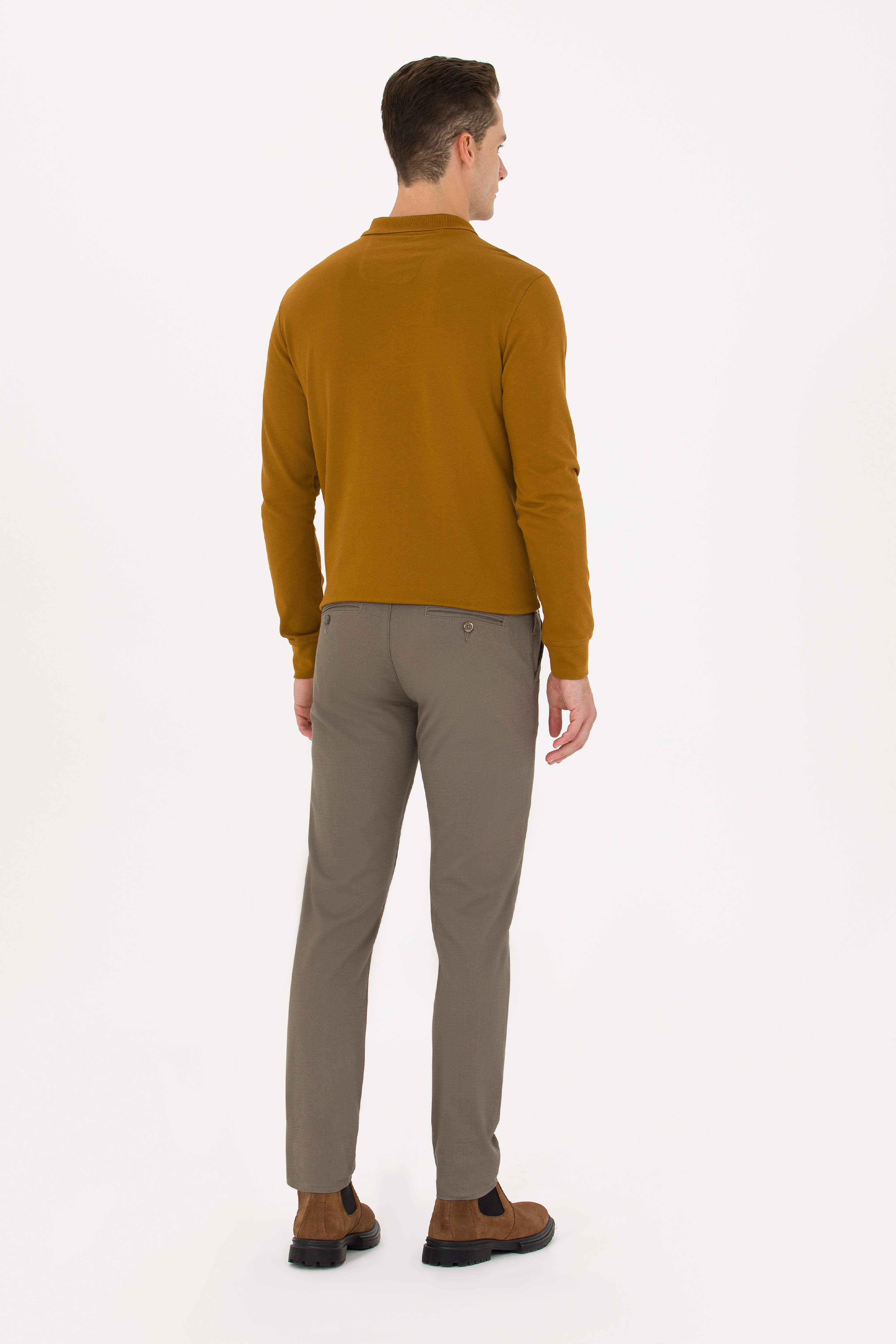 Erkek Slim Fit Vizon Kanvas / Chino Pantolon - Image 4