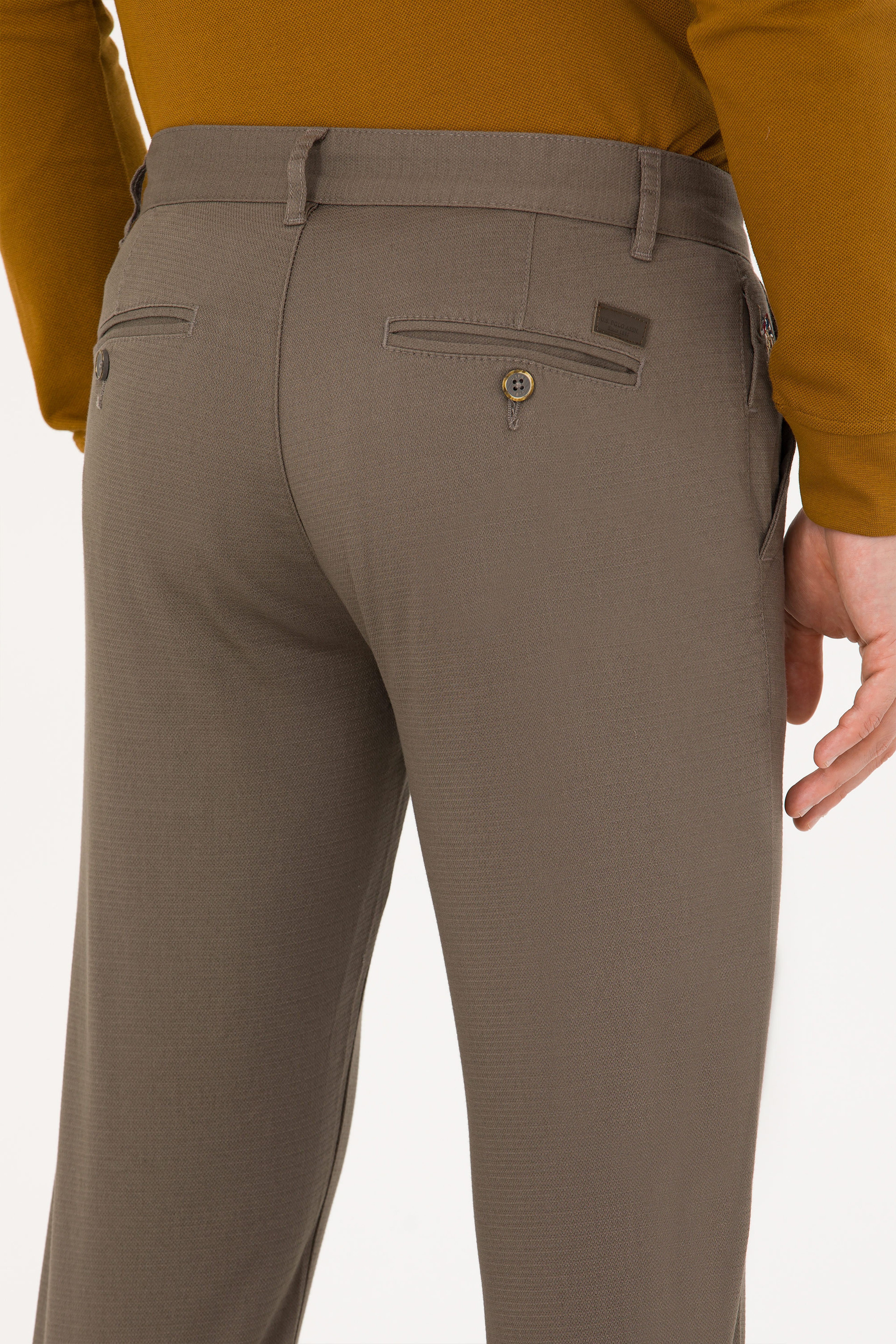 Erkek Slim Fit Vizon Kanvas / Chino Pantolon