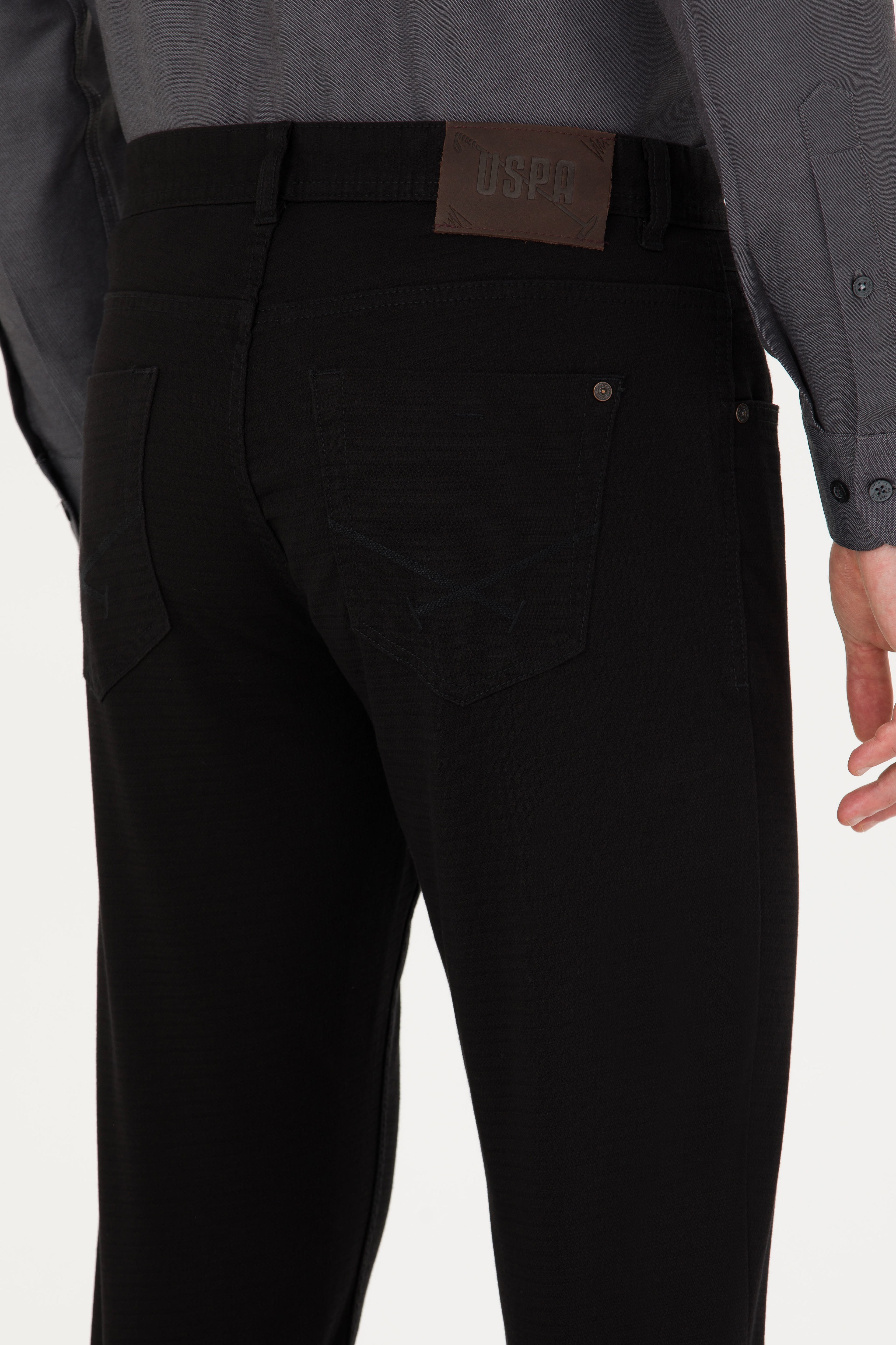 Erkek Slim Fit Siyah Kanvas Pantolon - Image 7