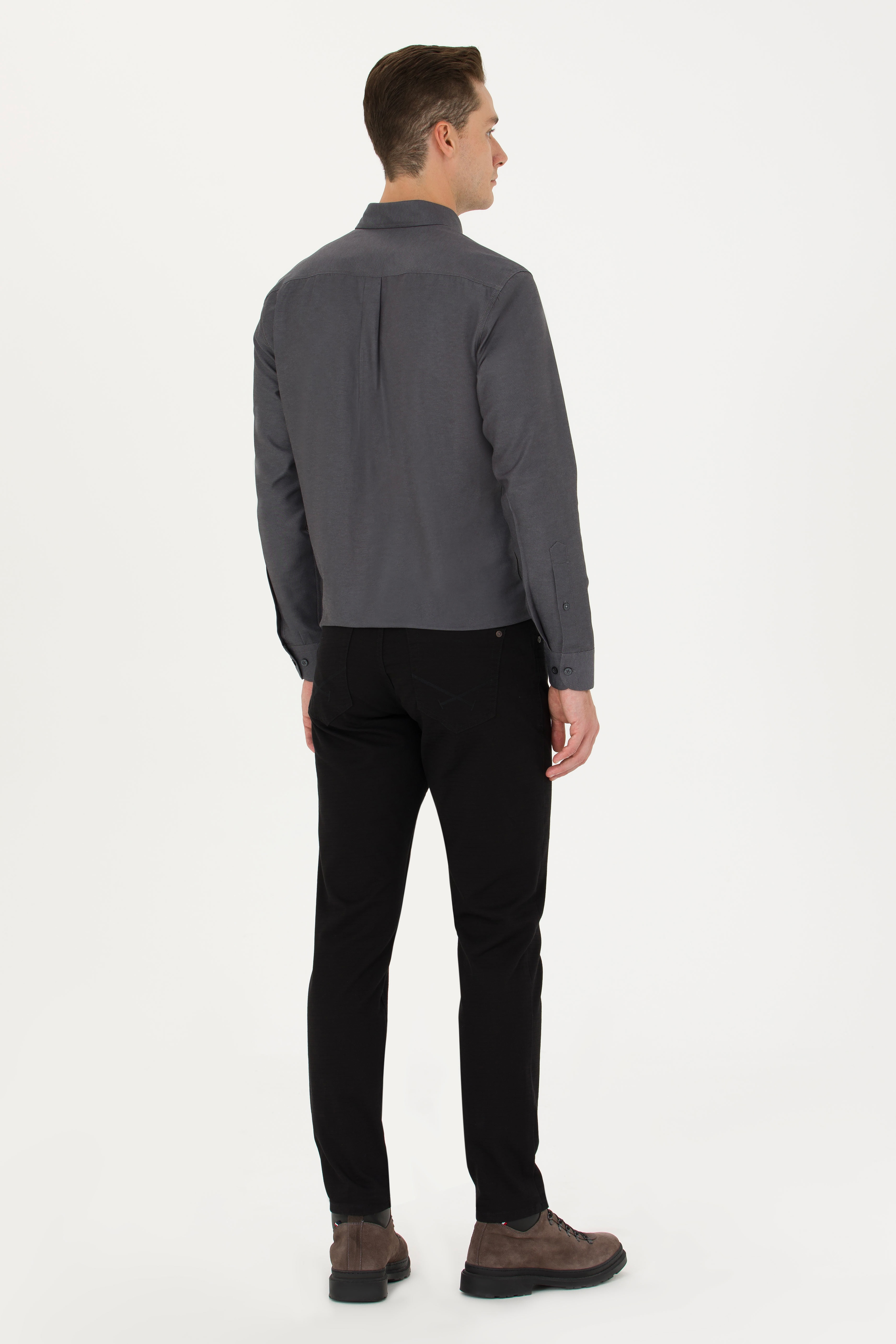 Erkek Slim Fit Siyah Kanvas Pantolon