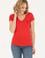 Kadın Kırmızı Basic V Yaka Tişört