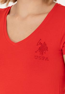 Kadın Kırmızı Basic V Yaka Tişört - 50263976053