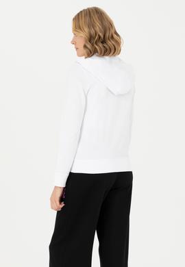 Kadın Beyaz Fermuarlı Sweatshirt - 50276927004