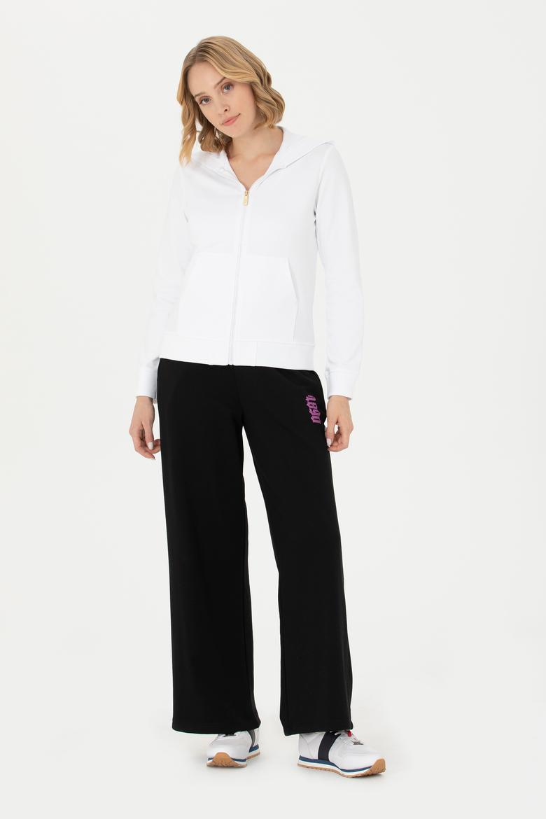 Kadın Beyaz Fermuarlı Sweatshirt - 50276927004