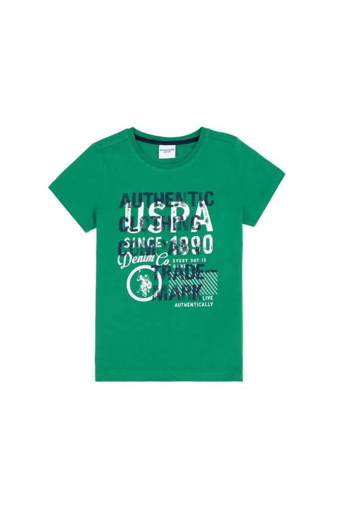 Çocuk Yeşil Bisiklet Yaka Tişört