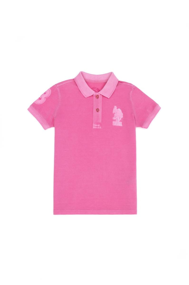 Erkek Çocuk Pembe Polo Yaka Tişört