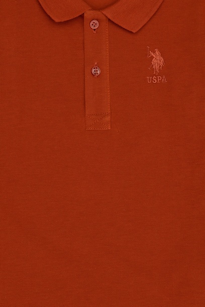 Erkek Çocuk Kiremit Basic Polo Yaka Sweatshirt