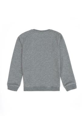 Erkek Çocuk Gri Melanj Bisiklet Yaka Sweatshirt - 50276079016