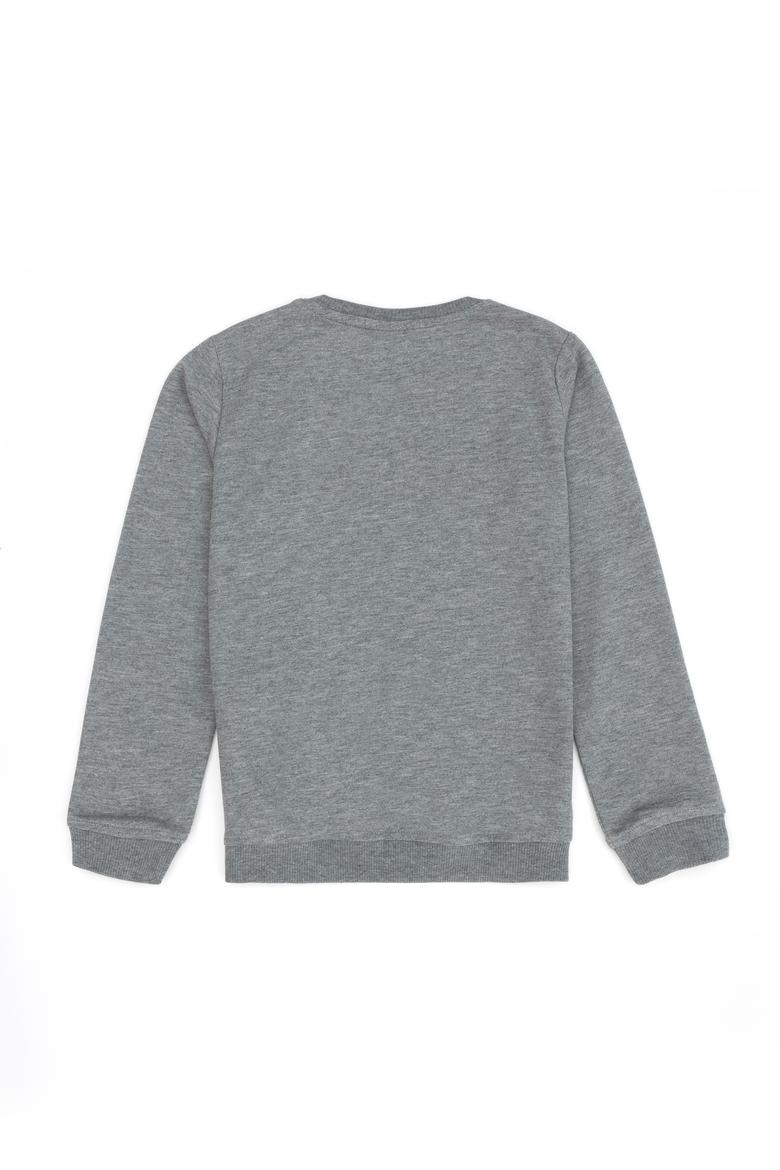 Erkek Çocuk Gri Melanj Bisiklet Yaka Sweatshirt - 50276079016