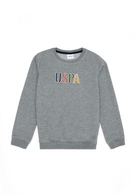 Erkek Çocuk Gri Melanj Bisiklet Yaka Sweatshirt - 50276079016