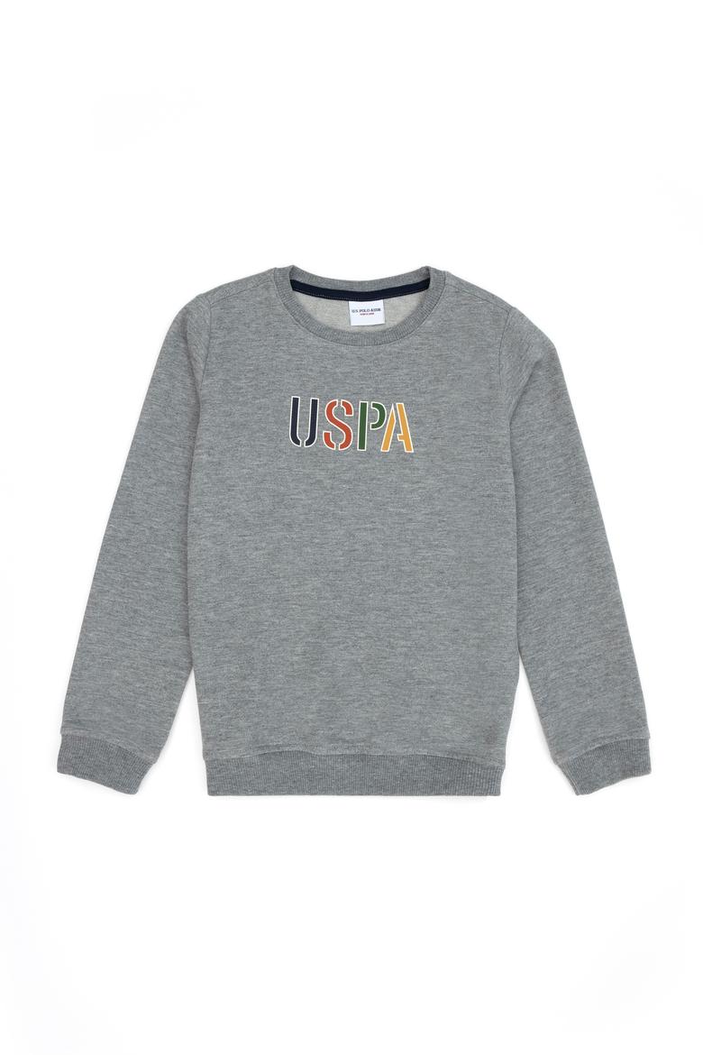 Erkek Çocuk Gri Melanj Bisiklet Yaka Sweatshirt