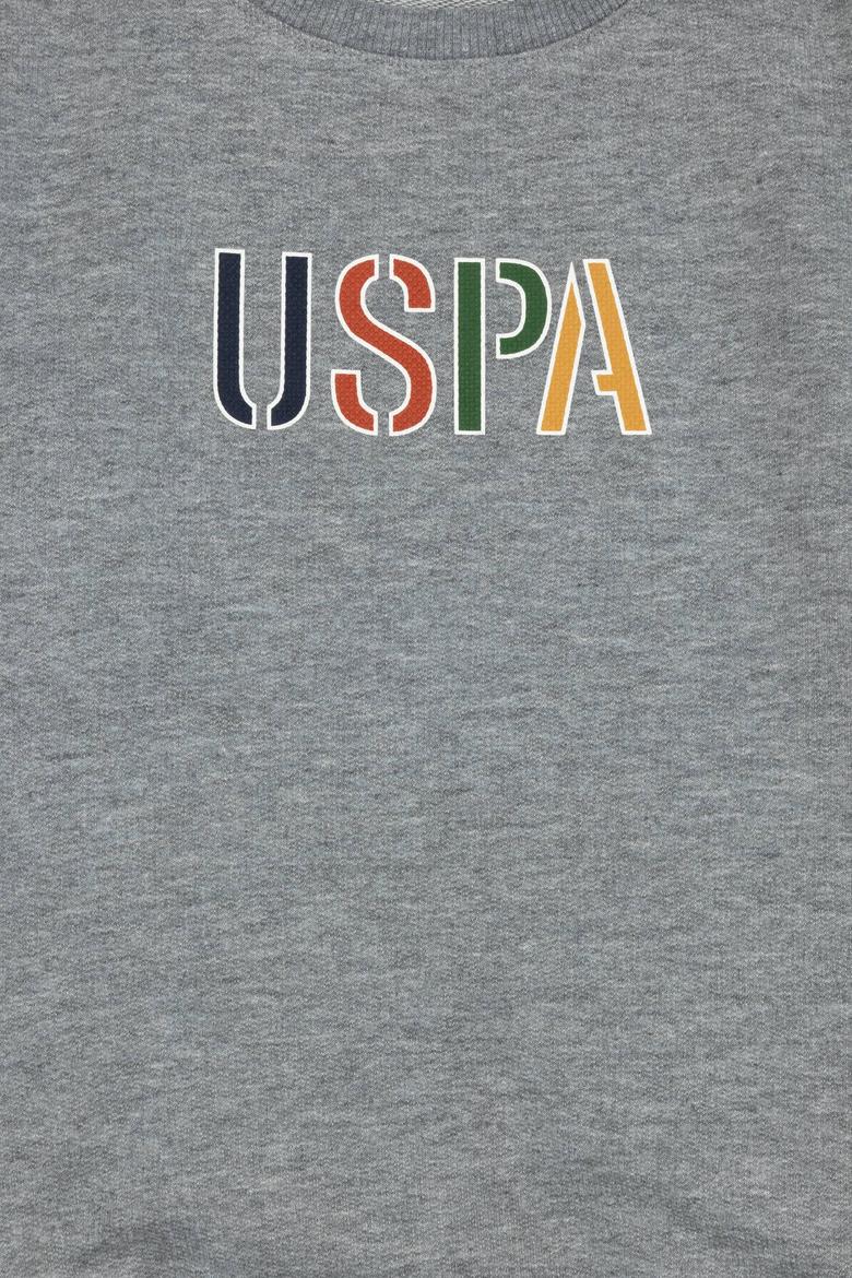 Erkek Çocuk Gri Melanj Bisiklet Yaka Sweatshirt - 50276079016