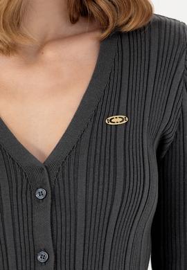 Kadın Antrasit Basic Triko Hırka - 50276235016