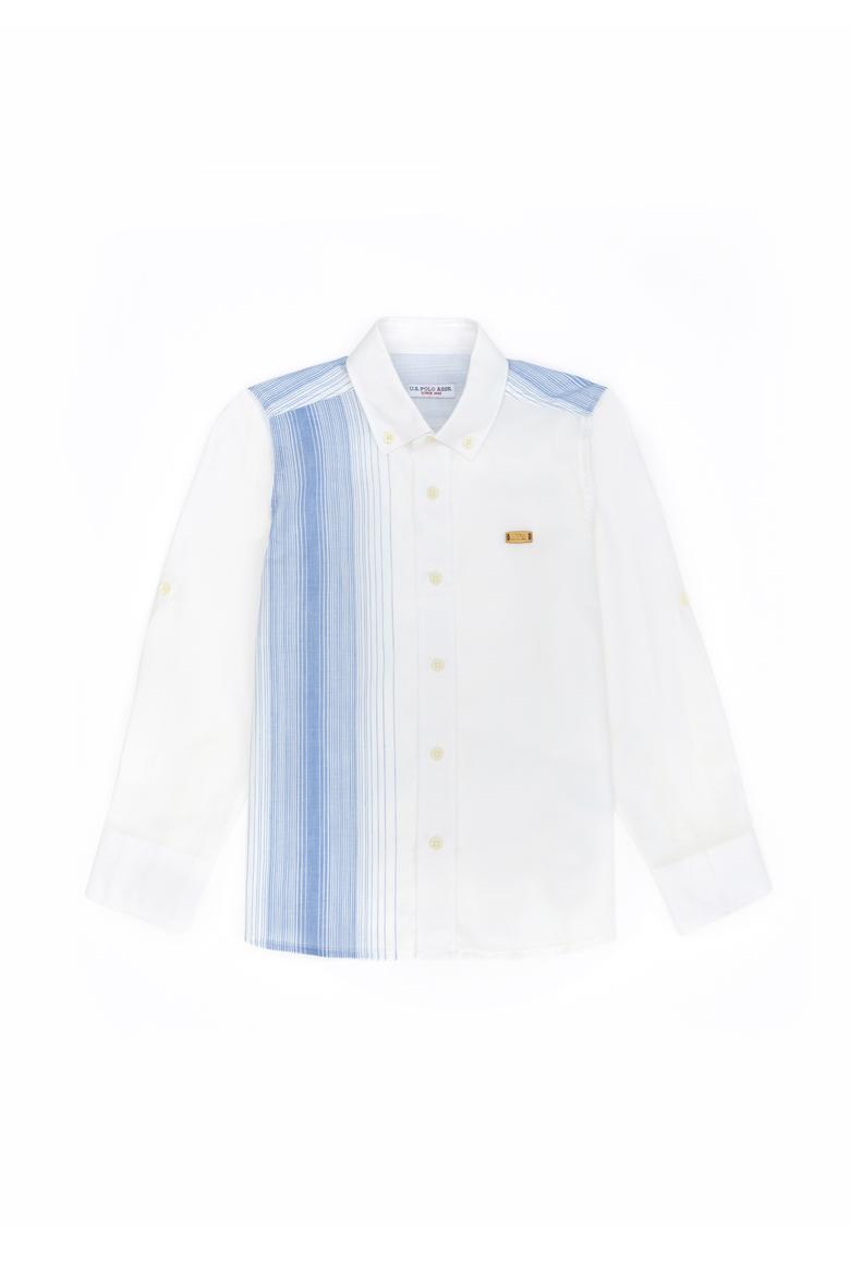 Erkek Çocuk Saks Uzun Kollu Gömlek