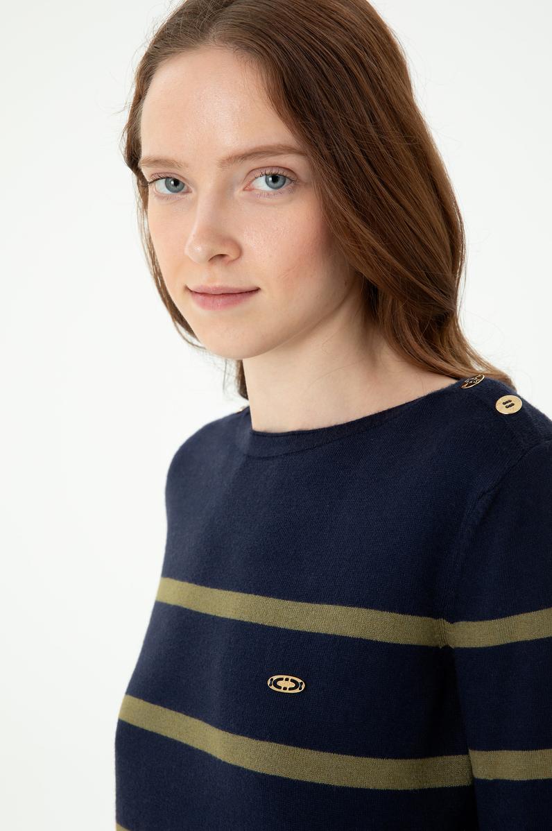 Kadın Lacivert Bisiklet Yaka Kazak