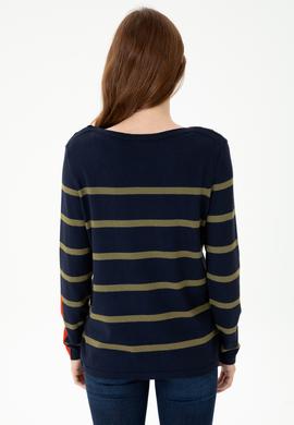 Kadın Lacivert Bisiklet Yaka Kazak - 50269500008