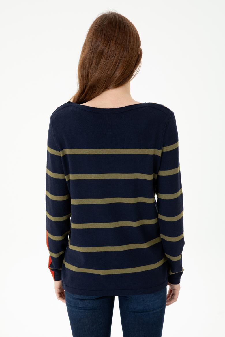 Kadın Lacivert Bisiklet Yaka Kazak - 50269500008