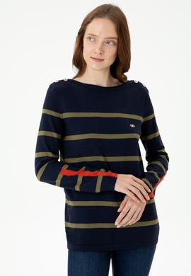 Kadın Lacivert Bisiklet Yaka Kazak - 50269500008