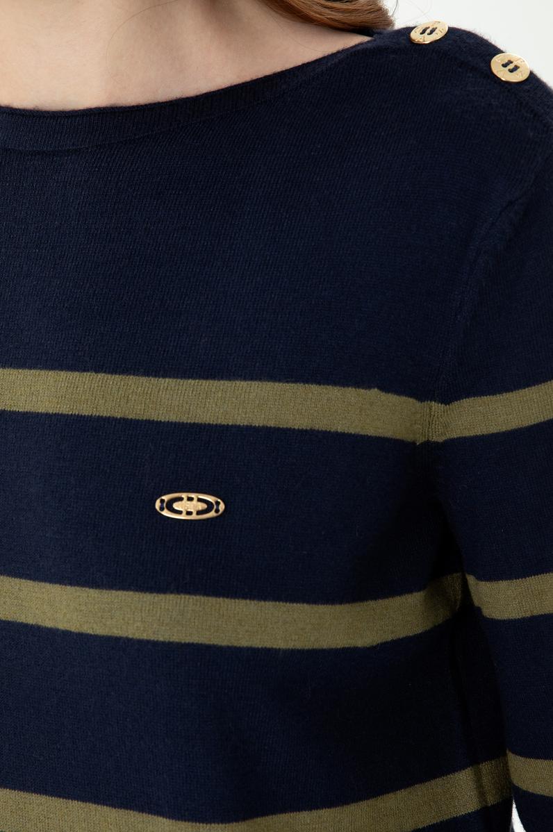 Kadın Lacivert Bisiklet Yaka Kazak