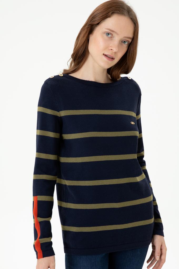 Kadın Lacivert Bisiklet Yaka Kazak