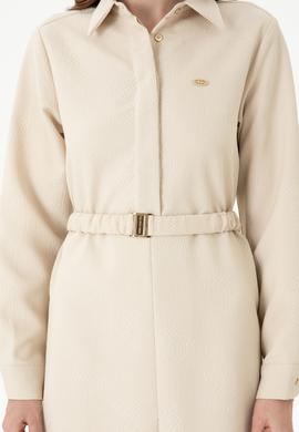 Kadın Krem Mini Boy Dokuma Elbise - 50271162014