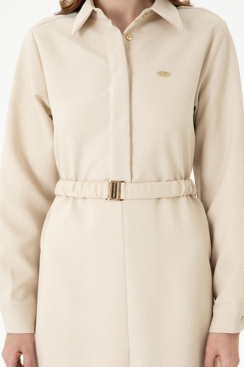 Kadın Krem Mini Boy Dokuma Elbise - 50271162014