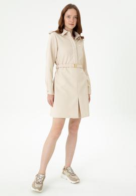 Kadın Krem Mini Boy Dokuma Elbise - 50271162014