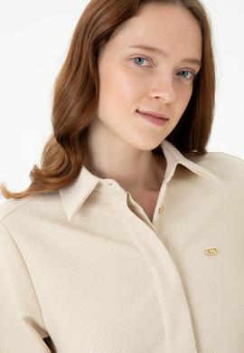 Kadın Krem Mini Boy Dokuma Elbise - 50271162014