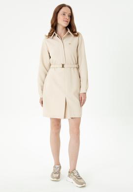 Kadın Krem Mini Boy Dokuma Elbise - 50271162014