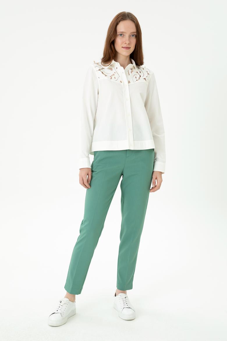 Kadın Ekru Uzun Kollu Gömlek - 50271450010