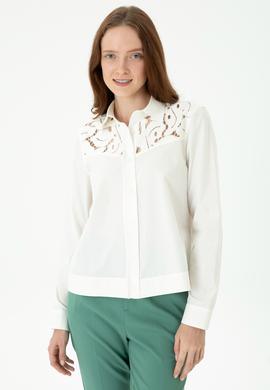 Kadın Ekru Uzun Kollu Gömlek - 50271450010