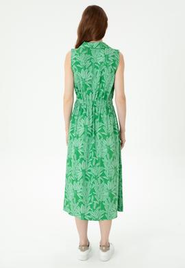 Kadın Koyu Yeşil Dokuma Elbise - 50262577027