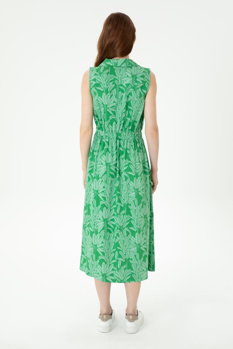 Kadın Koyu Yeşil Dokuma Elbise - 50262577027