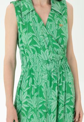 Kadın Koyu Yeşil Dokuma Elbise - 50262577027