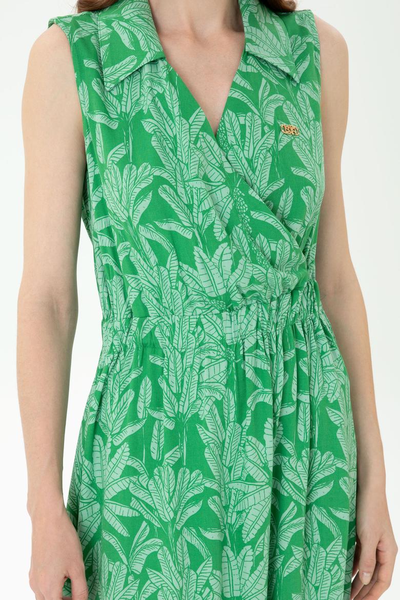 Kadın Koyu Yeşil Dokuma Elbise - 50262577027