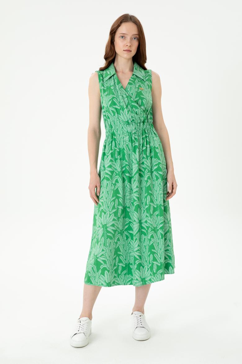 Kadın Koyu Yeşil Dokuma Elbise - 50262577027