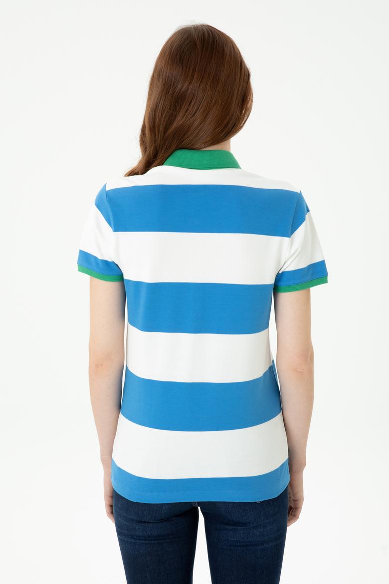 Kadın Saks Polo Yaka Tişört - 50262960043