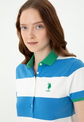 Kadın Saks Polo Yaka Tişört - 50262960043