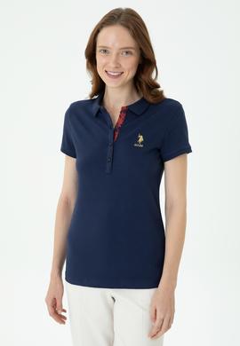 Kadın Lacivert Basic Polo Yaka Tişört - 50262694009