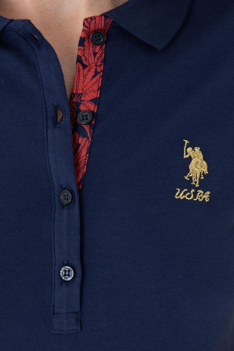 Kadın Lacivert Basic Polo Yaka Tişört - 50262694009