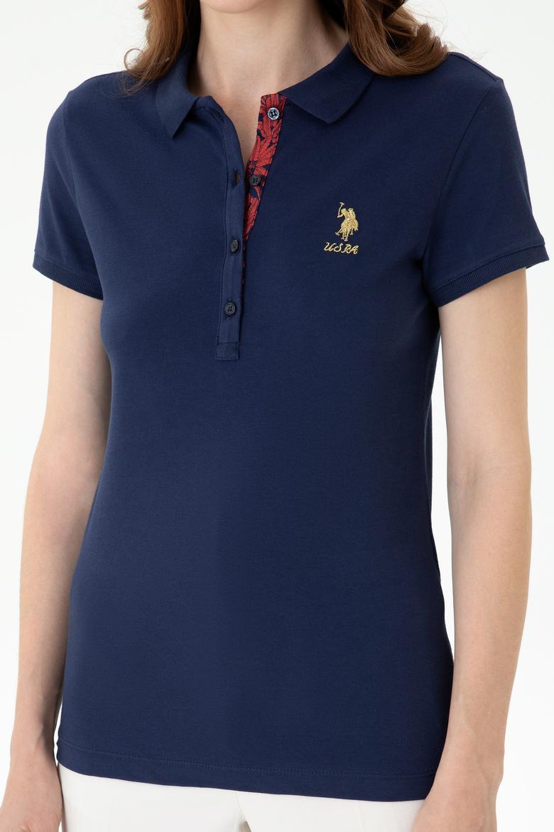 Kadın Lacivert Basic Polo Yaka Tişört - 50262694009