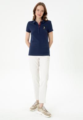 Kadın Lacivert Basic Polo Yaka Tişört - 50262694009